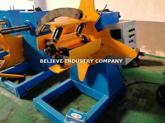3 Ton Roll Forming Machine Parts / Hydraulic Decoiler 3KW Motor Powered