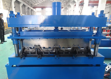 PLC Controlled Steel Deck Roll Forming Machine Composite Floor Decking Sheets Usage