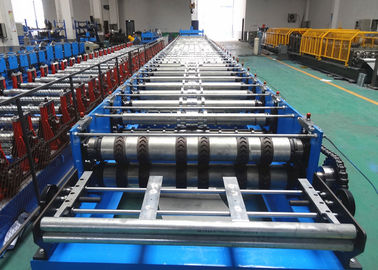 PLC Controlled Steel Deck Roll Forming Machine Composite Floor Decking Sheets Usage