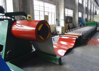 Color Coated Steel Tile Roof Panel Roll Forming Machine With 3D Cut End