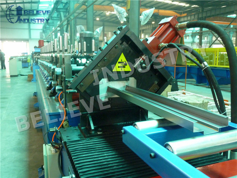 Door Frame Roll Forming Machine , Hydraulic Cutting Type Roll Forming Equipment